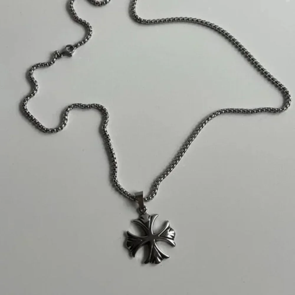 y2k 2000s vintage style heavy metal punk gothic emo cross pendant chain …